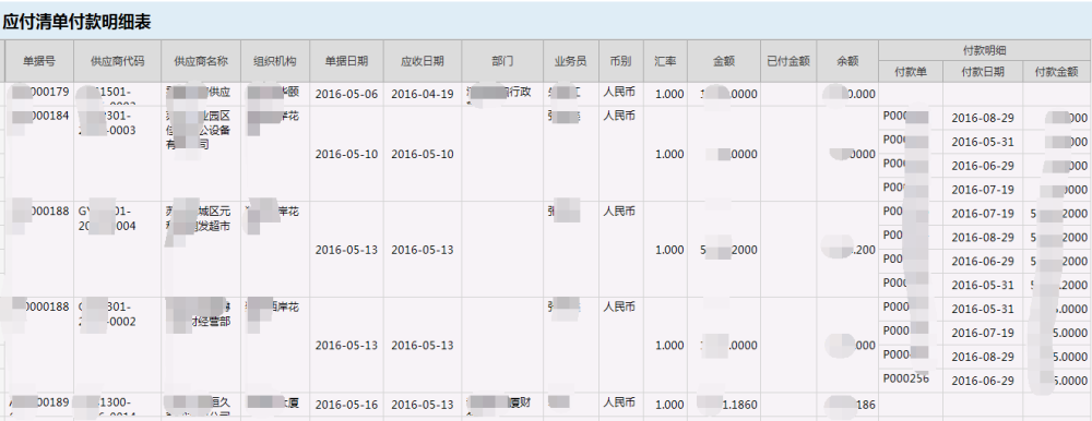 物业管理系统应付清单付款明细分析